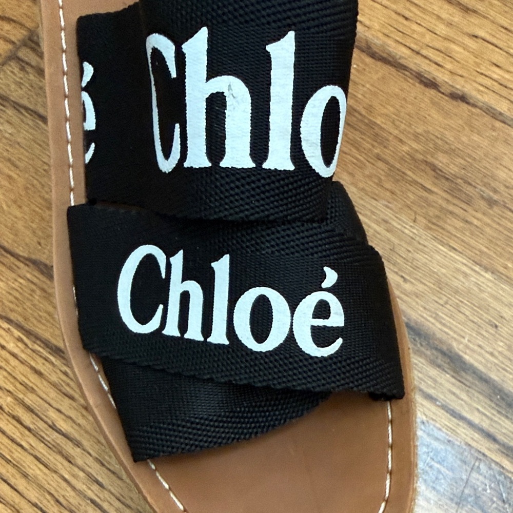 Chloe Black Twin-Band Platform Espadrille Sandal - Picture 2 of 5